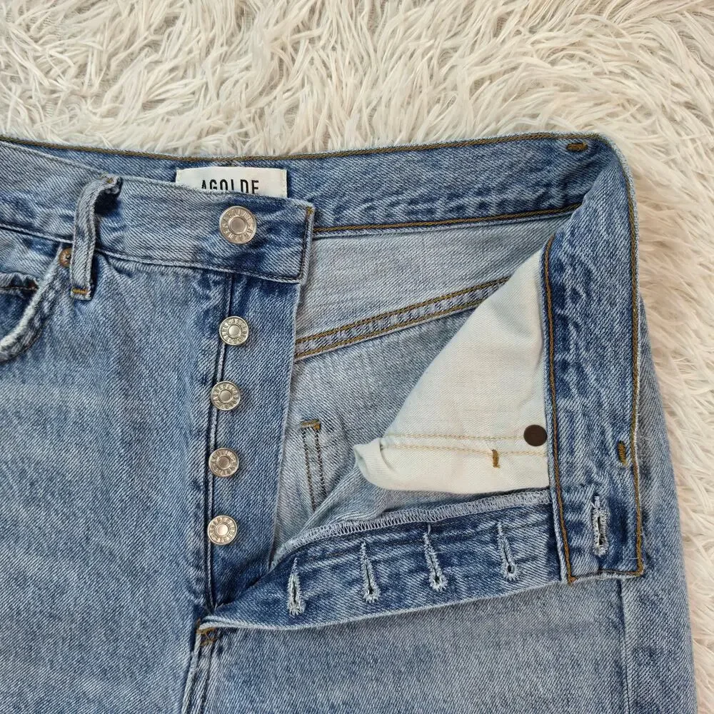 Agolde Riley High Rise Straight Crop Jeans Blitz 26 / 2